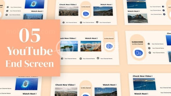 视频尾幕宣传展示样板AE模板