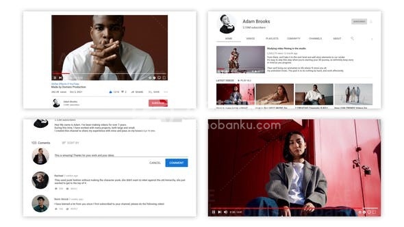 网站页面效果播主视频宣传展示AE模板