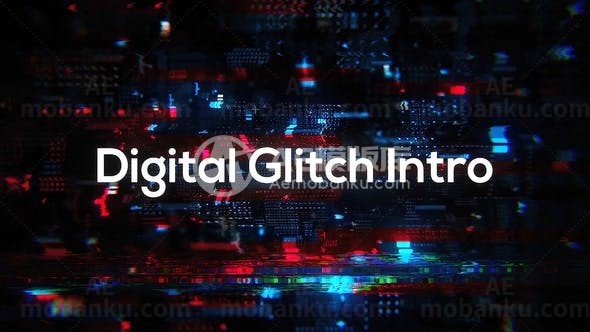 故障效果画面扭曲变形科技片头AE模板