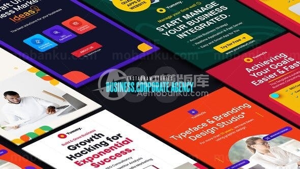 手机端商企故事宣传视频AE模板