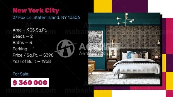 地产公寓室内设计宣传推广AE模板