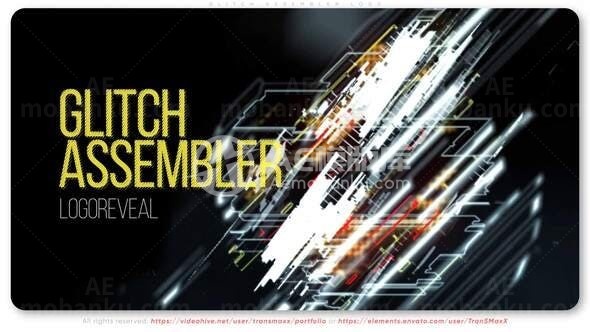 故障扭曲毛刺效果揭示标志AE模板