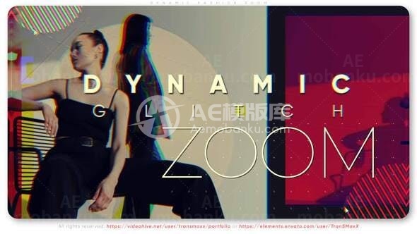 故障效果动态缩放时尚视频AE模板