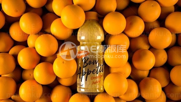 塑料球海浮出橙汁瓶标签样板4KAE模板