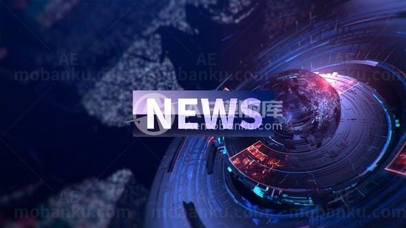 全球新闻栏目片头包装AE模板