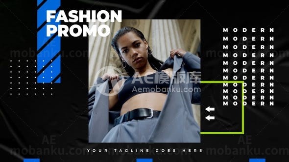 动感节奏动态时尚片头展示AE模板