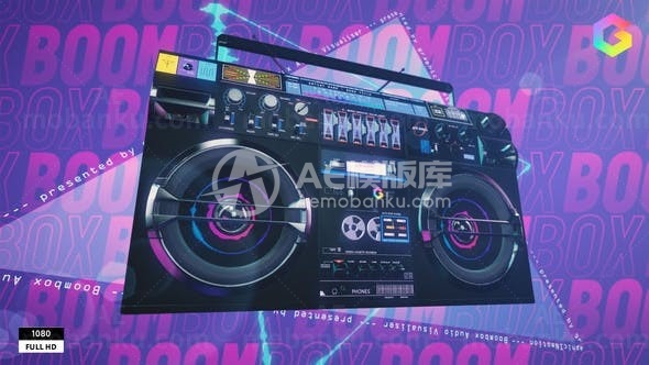 复古录音机节奏音乐频谱可视化工具AE模板