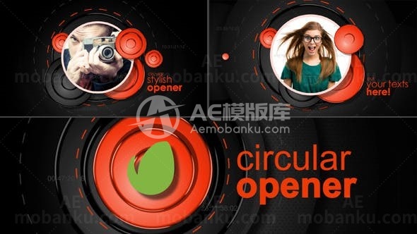 圆圈镜头调焦特色视频展示AE模板