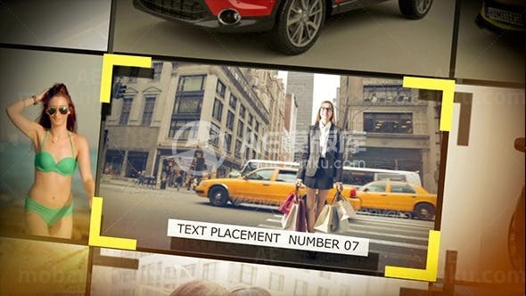 翻转照片墙网格图片聚焦展示AE模板