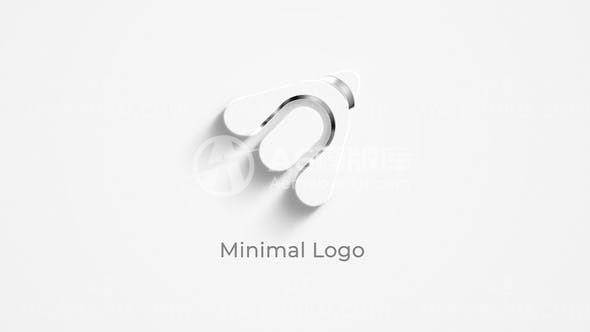 简洁光效勾边揭示标志展示AE模板