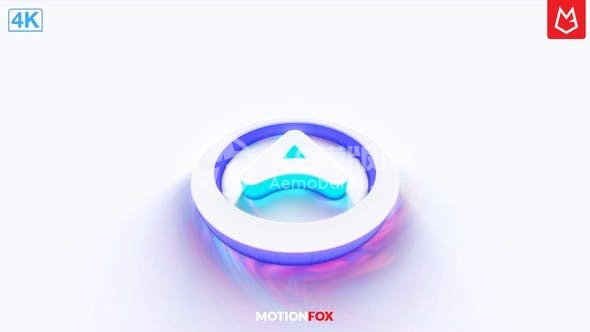 炫彩流溢效果发光标志展示AE模板