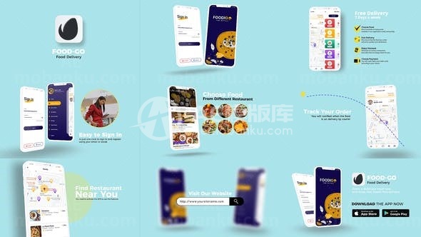 外卖应用程序宣传推广展示AE模板