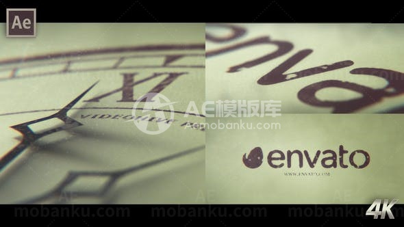 旧时光钟表指针标志展示AE模板