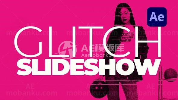 故障闪烁效果图片视频幻灯片AE模板