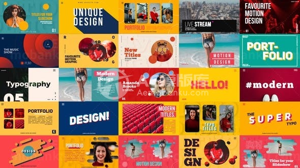 独特版式图片文字标题AE模板