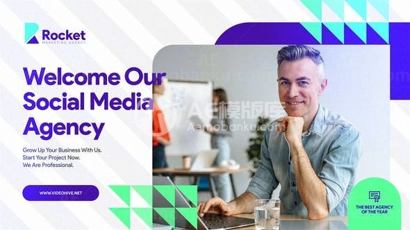 社交媒体机构业务运营宣传AE模板