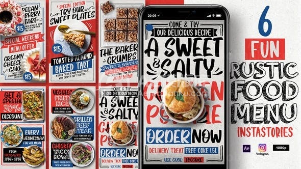手机端美食宣传推广促销AE模板