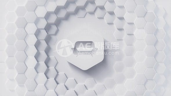 简洁蜂巢波纹揭示标志展示AE模板