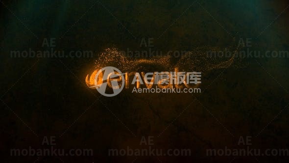 影视预告片金色光泽粒子特效标题展示AE模板