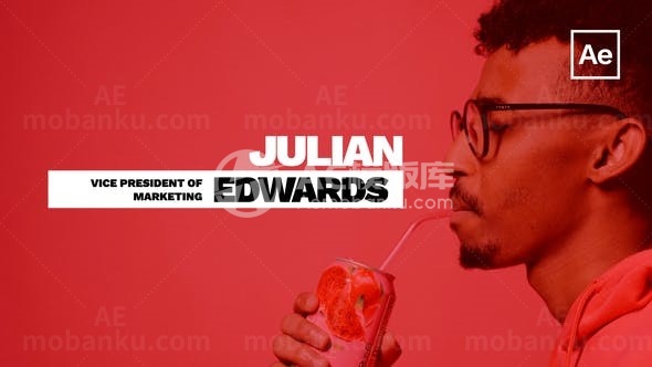 简洁明快节奏文字标题字幕包AE模板