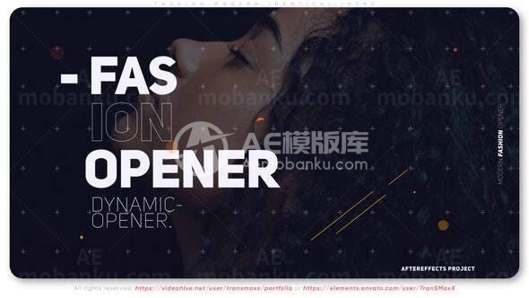 现代风格时尚图片视频展示片头AE模板