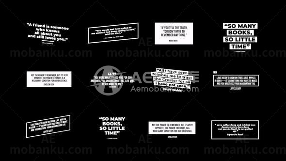 引号文字标题字幕展示AE模板