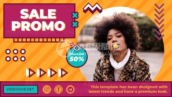 创意促销推广动态文字标题展示AE模板