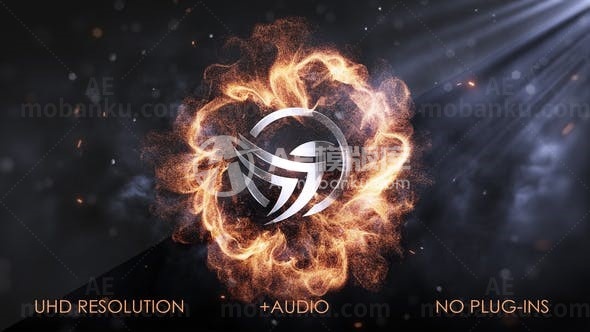 史诗影视粒子火焰揭示标志AE模板