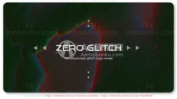 故障扭曲闪烁效果标志展示AE模板