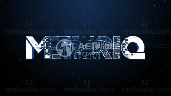 栅格闪光效果动画标志展示AE模板