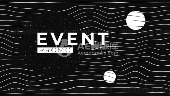 动态黑白风格活动宣传AE模板