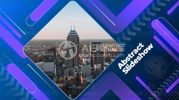 抽象菱形网格展开切换效果图片幻灯片AE模板