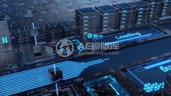 电子科技元器件区块链标志AE模板