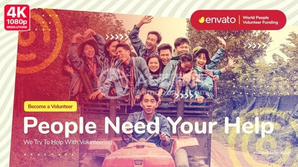 现代风格志愿者团队服务展示图片AE模板