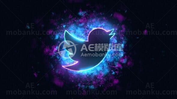 抽象能量汇聚燃烧效果标志展示AE模板