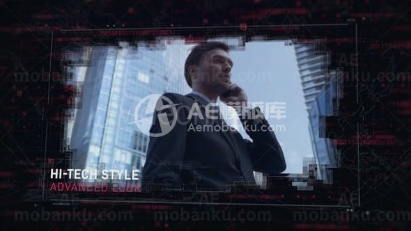 数字企业马赛克视窗展示幻灯片AE模板