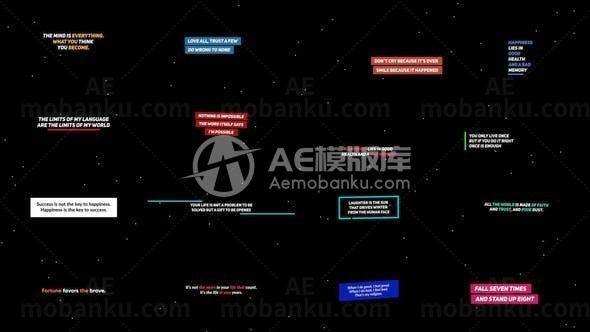 动感现代文字标题包展示AE模板