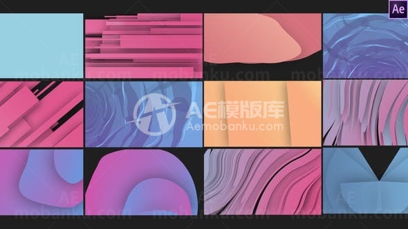 时髦抽象形状转场过渡包AE模板