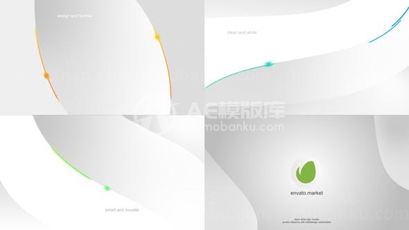 干净简洁抽象线条标志展示AE模板