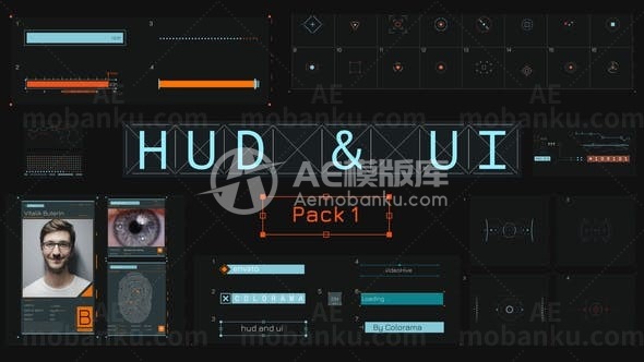 显示器界面聚焦效果元素展示AE模板