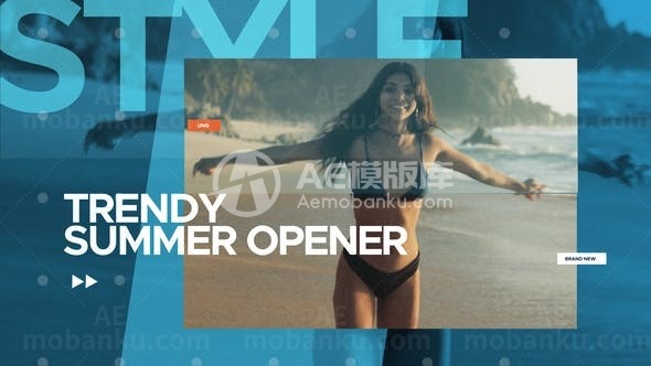 夏日阳关新潮时髦服饰片头AE模板