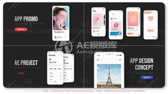 活力时尚手机应用程序App推广AE模板