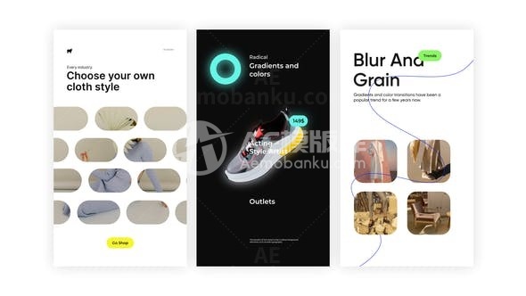 手机端s时尚产品宣传促销视频包AE模板