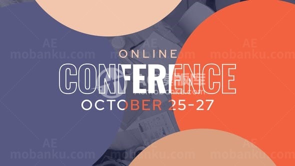 在线会议活动宣传展示AE模板