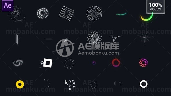 平面动态图形动作元素包AE模板