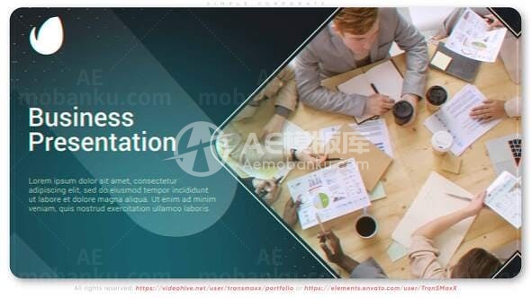 简单企业商务团队展示AE模板