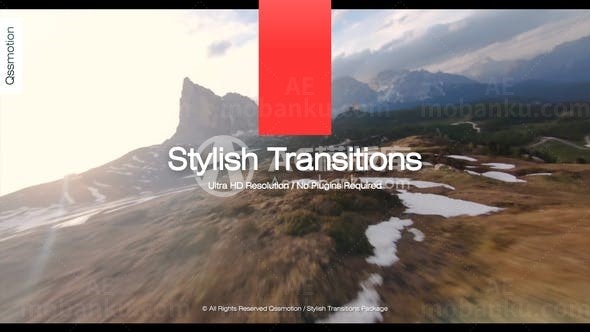 活力形状划过转场过渡AE模板