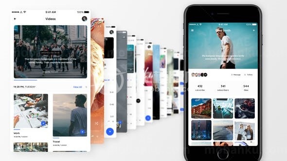 简约时尚手机应用程序App宣传AE模板
