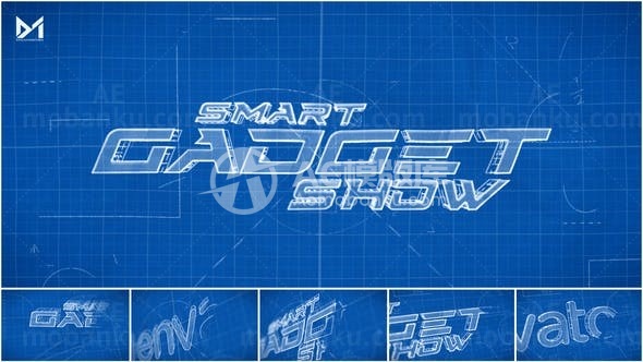 蓝图设计标志展示AE模板