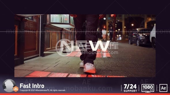 快速踏脚节奏片头视频动态展示AE模板